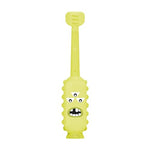 dr. browns green monster triple-sided toddler toothbrush with suction cup base, ages 1-4 years