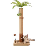 MECOOL 35in tall cat scratching post premium scratch posts with hanging ball and ball track