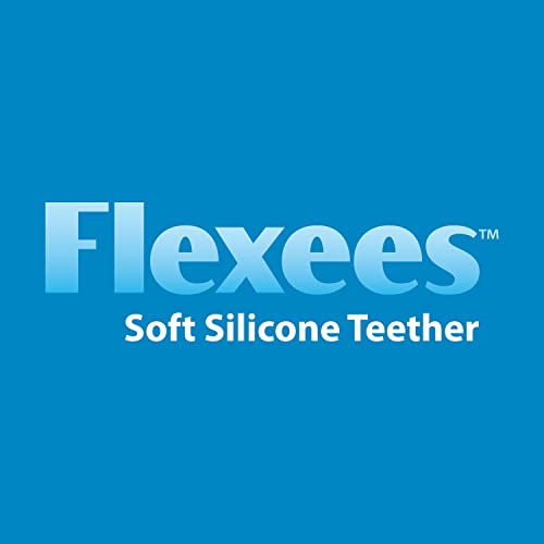 Dr. Brown's Flexees Teether, Pink Bunny, Soft 100% Silicone Baby Teether, BPA Free, 3m+, 1 Pack