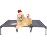 Suddus elevated dog bed for large dogs, 140lb, breathable cooling raised dog cot, grey, x-large