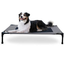 K&H Pet Products large dog cot, breathable mesh, washable cover, raised metal frame, collapsible, portable, gray, 42 X 30in