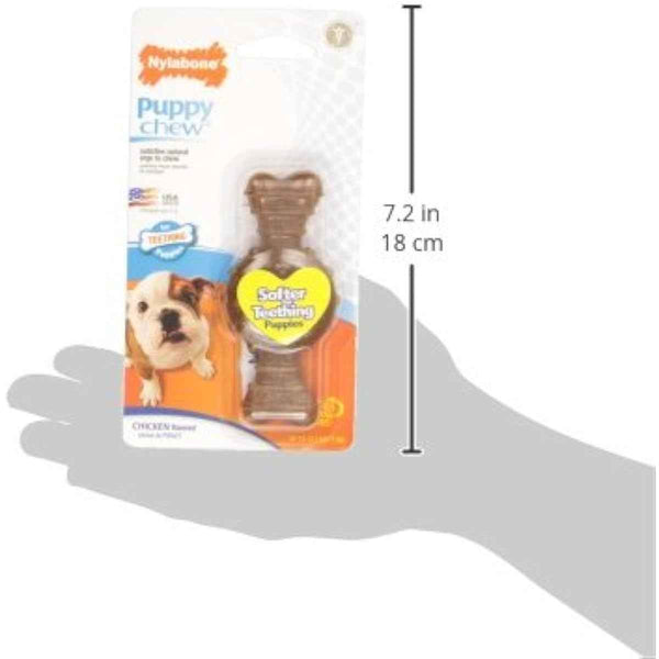 Nylabone Ring Bone Chicken Flavor Puppy Chew Toy for X-Small Dogs Up to 15 lbs