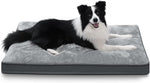 gray waterproof deluxe plush dog bed with removable washable cover anti-slip bottom for large medium small dogs 35x22 inch