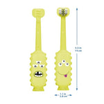 dr. browns green monster triple-sided toddler toothbrush with suction cup base, ages 1-4 years