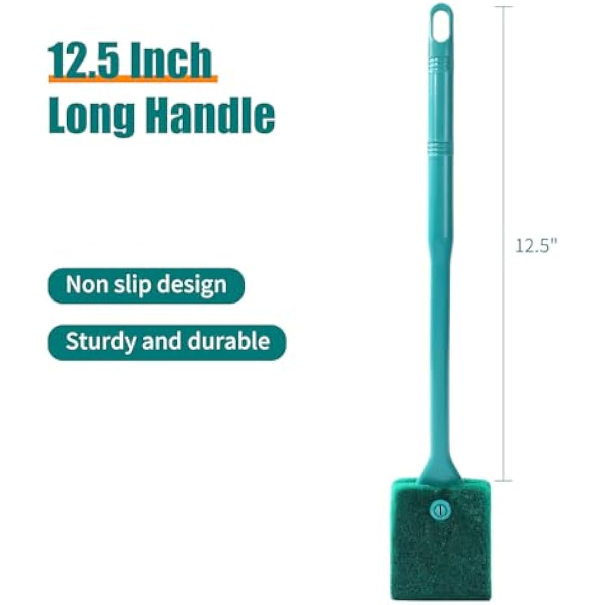 AQUANEAT Fish Tank Cleaning Tools, Aquarium Double Sided Sponge Brush, Algae Scraper Cleaner with Long Handle