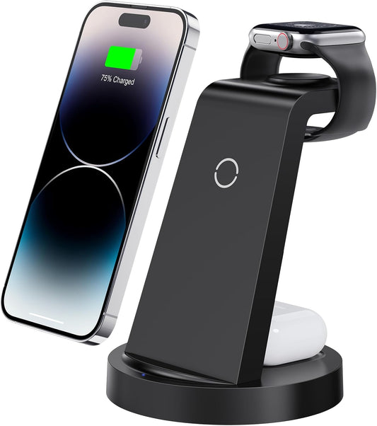 3 in 1 Wireless Charging Station for iPhone Apple Watch and AirPods with Fast Charging Dock