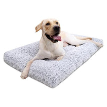 KSIIA deluxe plush dog crate bed, 35" x 23", gray, large, jumbo, medium, small dog breeds