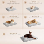 EHEYCIGA grey plush dog bed for crate, 35x23 inch, reversible kennel pad for dogs up to 45 lbs