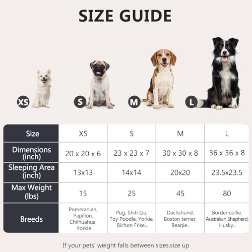 MIXJOY 23'' Brown Orthopedic Dog Bed with Faux Shag Fur, Ultra Soft and Washable Pet Cushion