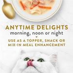 purina fancy feast adult cat food toppers 12-pack with real salmon and whitefish creamy broth