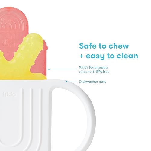Frida Baby 4-in-1 Silicone Teether for Babies and Infants, BPA-free, 0-18 Months, Not-Too-Cold-to-Hold