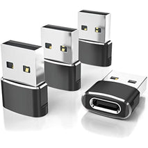 elebase usb to usb c adapter for iphone 17 4pack, usbc female to a male car charger adapter, black