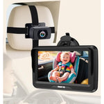Rohent HD 1080P rear-facing baby car camera with 150° wide-angle lens, night vision, and adjustable display