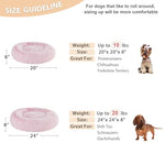 WNPETHOME faux fur self-warming donut cuddler dog bed, 20 x 20 x 8 inch, light pink