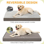 ksiiia orthopedic dog bed for large dogs deluxe plush washable pet mat with egg crate foam 35 x 22 inch gray