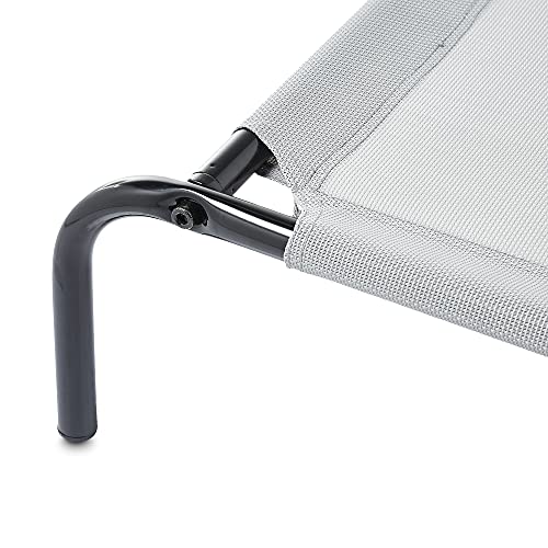 basics grey elevated cooling dog bed for large dogs 51x31x8 inches metal frame