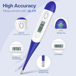Boncare 10 Seconds Digital Thermometer for Adults and Kids - Accurate & Safe Rectal Thermometer for Baby with Fever Alarm, Oral Thermometer (Dark Blue)