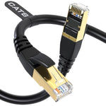 DbillionDa 40Gbps Cat 8 Ethernet Cable, 6FT Heavy-Duty for Indoor/Outdoor Use, Gold-Plated RJ45, Weatherproof & UV Resistant