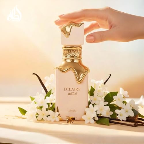 Lattafa Eclaire - Vanilla, Caramel, Sweet, Floral - Eau de Parfum Long-Lasting Fragrance for Women, 3.40 Ounce / 100 ml