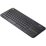 logitech k400 plus wireless touch tv keyboard with easy media control, htpc keyboard for pc-connected tv, android, windows