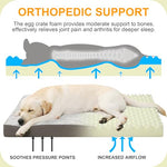 ksiiia orthopedic dog bed for large dogs deluxe plush washable pet mat with egg crate foam 35 x 22 inch gray