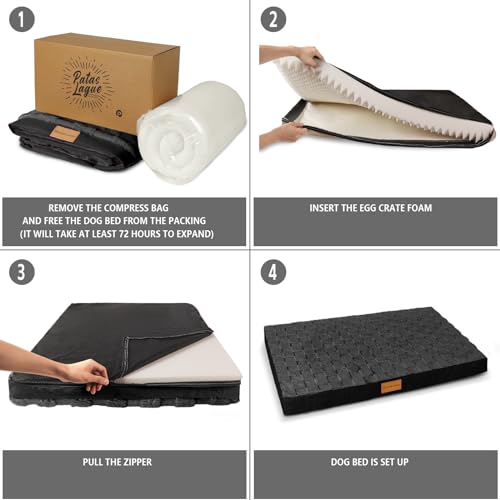 patas-lague-large-orthopedic-dog-bed-waterproof-egg-crate-foam-black-36x24