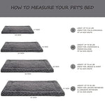 washable dog bed mat ultra soft dog crate pad for large jumbo medium small dogs, 35 x 22 inch, gray