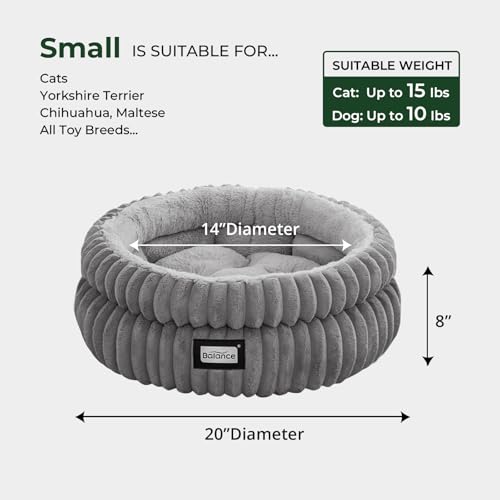 balance cat bed round kitten bed washable pet bed faux fur anti slip bottom