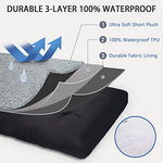 gray waterproof deluxe plush dog bed with removable washable cover anti-slip bottom for large medium small dogs 35x22 inch