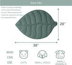 30 x 20 inch cotton leaf cat bed pad, warming mat for feral and indoor cats
