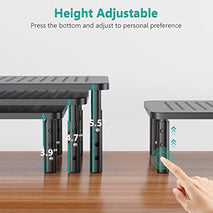 wali computer monitor stand adjustable laptop riser black 1 pack