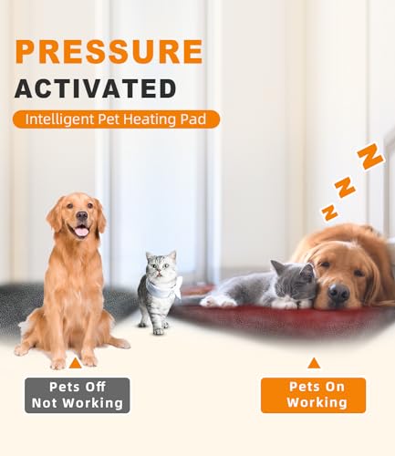 uncn 18x22 pressure-activated pet heat pad with adjustable temperature waterproof and washable features