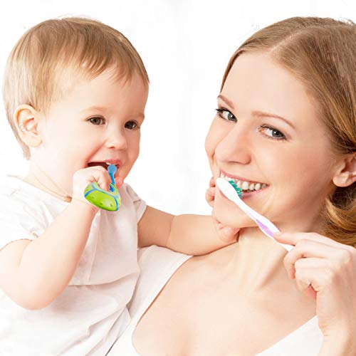 slotic baby toothbrush for 0-2 years, safe and sturdy, toddler oral care teether brush, dentist recommended (4-pack)