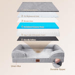 EheyCiga extra large dog bed 44x32 inch waterproof memory foam non-slip grey