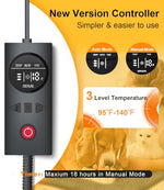 uncn 18x22 pressure-activated pet heat pad with adjustable temperature waterproof and washable features