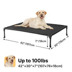 veehoo outdoor elevated dog bed large size black 42x30 inches