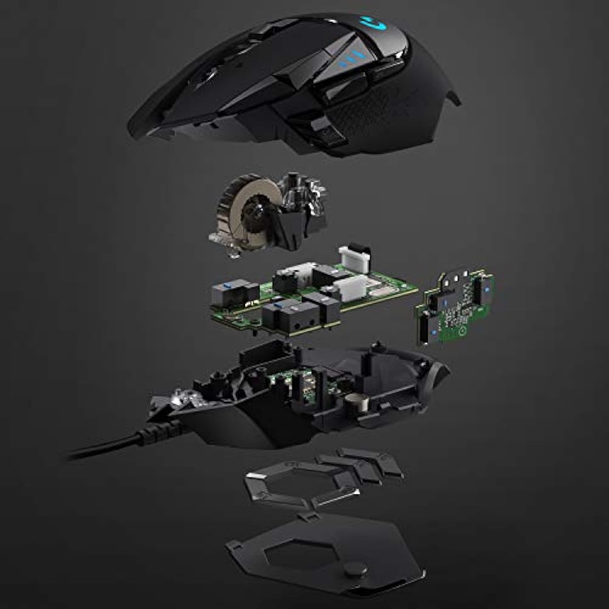 Logitech G502 Hero High Performance Wired Gaming Mouse, Hero 25K Sensor, 25,600 DPI, RGB, Adjustable Weights, 11 Programmable Buttons, On-Board Memory, PC/Mac - Black