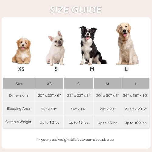 JOEJOY Donut Dog Bed Medium Size Dog, Cute Round Calming Pet Bed with Removable Washable Cover, Orthopedic Puppy Bed with Jacquard Shaggy Plush & Non Skid Bottom