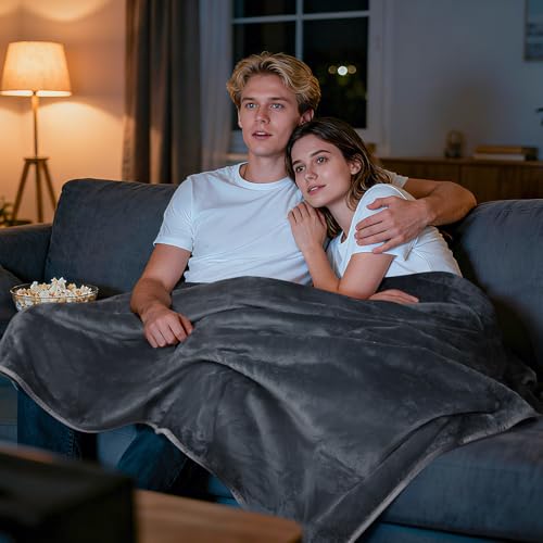 loobani reversible waterproof twin bed blanket 60x80 soft flannel pet couch protector grey