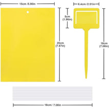 Gideal 20-pack yellow sticky traps for flying plant insects, 6x8 inches, 20pc twist ties included