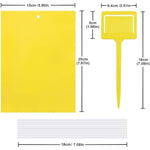 Gideal 20-pack yellow sticky traps for flying plant insects, 6x8 inches, 20pc twist ties included