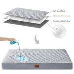 WNPETHOME orthopedic waterproof extra large dogs bed with removable washable cover and multi-needle quilting for large sized dog in light grey