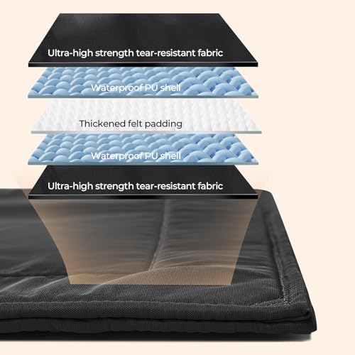 Chew proof dog crate pad for large dogs, indestructible and waterproof, machine washable, durable kennel pad for aggressive chewers, 28x41 inches
