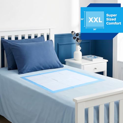 Chux XXL Leakproof Bed Pads, 30" x 36", 50-pack, Ultra Thick for Heavy Incontinence