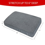 Grey soft plush dog bed liner replacement cover, 36x27 inches, waterproof, machine washable