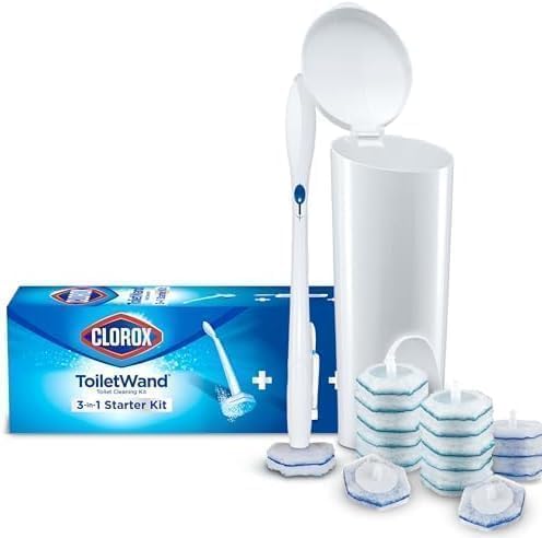 CLOROX Original Toilet Cleaning System - ToiletWand, Storage Caddy and 16 Heads, (Package May Vary)