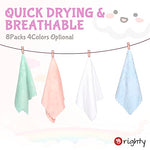Orighty 20x10 inch coral fleece baby burp cloths, highly absorbent and ultra soft for newborns, 8-pack
