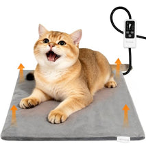 Bezemuru pet heating pad for dogs and cats, waterproof 18x16 in, 6-temp & timer, chew-resistant cord