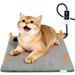 Bezemuru pet heating pad for dogs and cats, waterproof 18x16 in, 6-temp & timer, chew-resistant cord