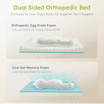 light gray, large, orthopedic, waterproof, XL dog bed with cooling gel foam and removable cover